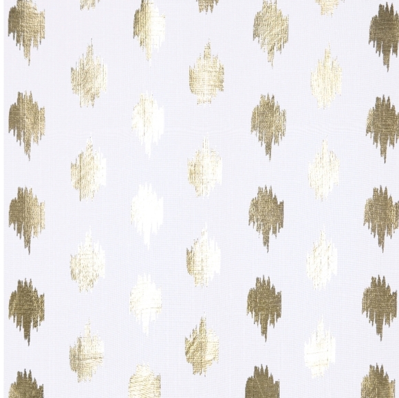 š Radiant Gold Metallic Fabric Shower Curtain NEW - Picture 3 of 5